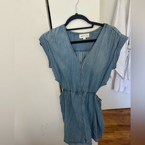 Anthropologie cloth & stone denim dress with side cutouts